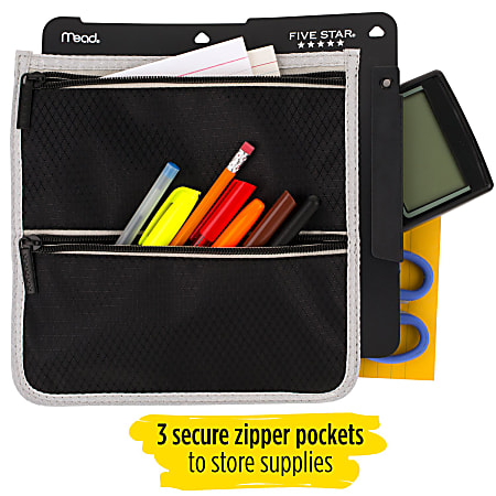 Five Star Multi Pocket Pencil Pouch 9 12 x 6 12 Assorted - Office Depot