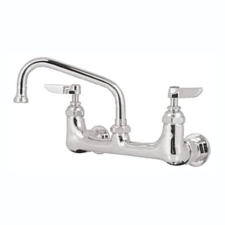 T&S Brass Wall-Mount Double Pantry Faucet, 8", Stainless Steel