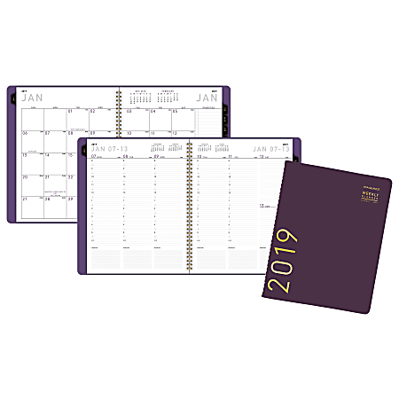 AT-A-GLANCE® Contemporary Weekly/Monthly Appointment Book/Planner, 8 1/4" x 10 7/8", Purple, January to December 2019