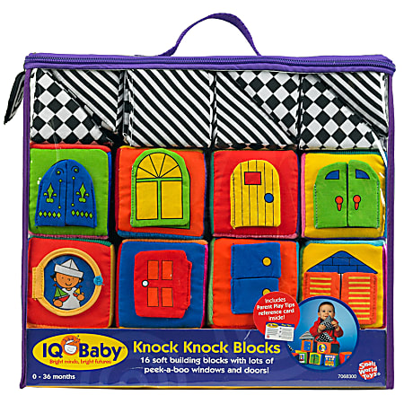 Small World Toys Knock-Knock Blocks, Multicolor, Set Of 16 Blocks