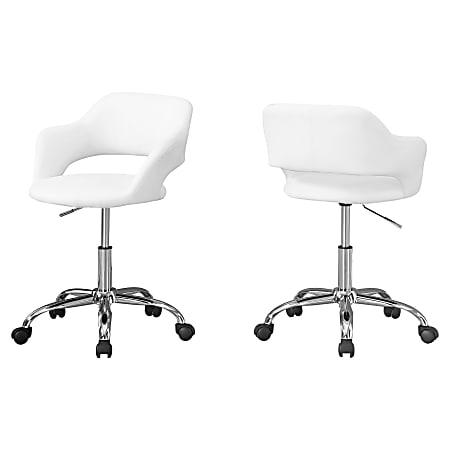 Monarch Specialties Office Chair, White/Chrome