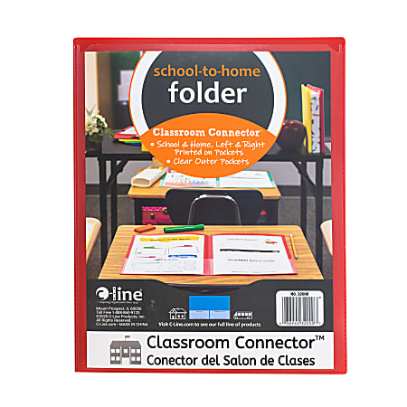 C-Line Classroom Connector School-To-Home Folder, Letter Size, Assorted Colors