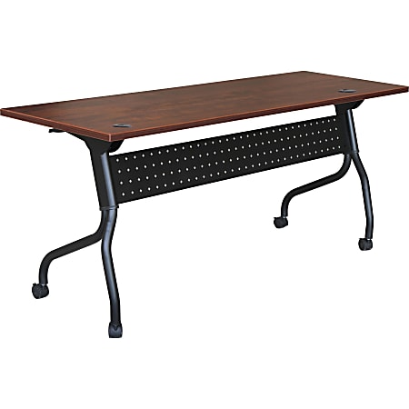 Lorell® Flip Top Training Table, 72"W, Cherry/Black