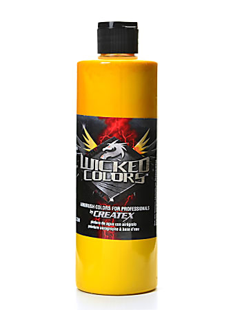 Createx Wicked Colors Airbrush Paint, 16 Oz, Golden Yellow