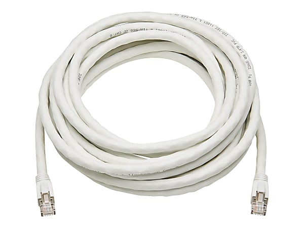 Tripp Lite Cat8 Patch Cable 25G/40G Certified Snagless M/M PoE White 25ft - 25 ft Category 8 Network Cable - Shielding - 22 AWG - White