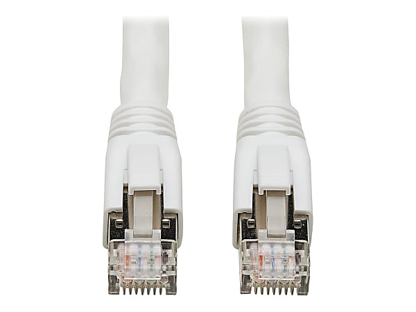Tripp Lite Cat8 Patch Cable 25G/40G Certified Snagless M/M PoE White 25ft - 25 ft Category 8 Network Cable - Shielding - 22 AWG - White