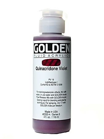 Golden Fluid Acrylic Paint, 4 Oz, Quinacridone Violet
