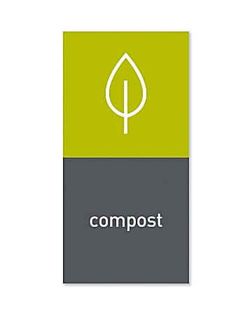 simplehuman Magnetic Trash Label, Compost, 4" x 8", Gray