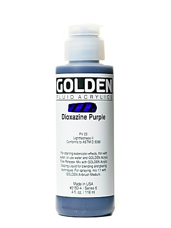 Golden Fluid Acrylic Paint, 4 Oz, Dioxazine Purple