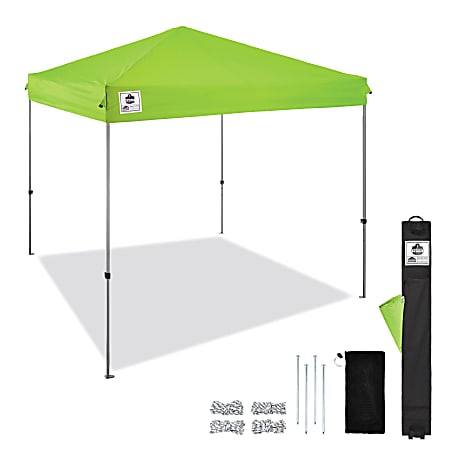 Ergodyne SHAX 6010 Lightweight Pop-Up Tent Canopy, 14'H x 10'W x 10'D, Lime 