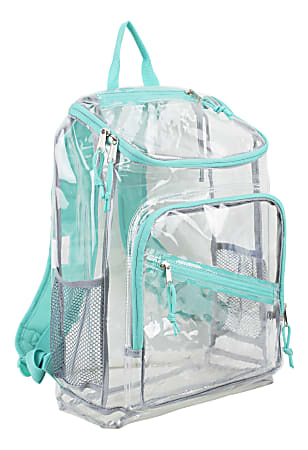 Eastport PVC Deluxe Top-Loader Backpack, Clear/Turquoise