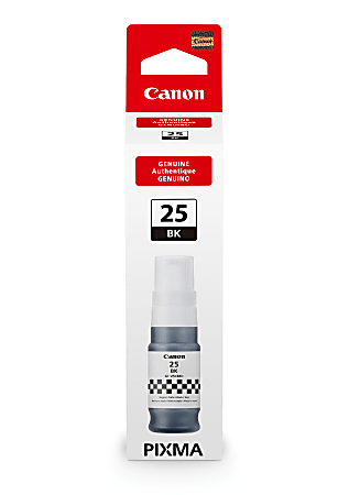 Canon GI-25 Ink Bottles, Inkjet, Black, 3000 Pages, 1 Each