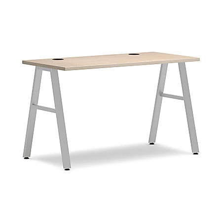 HON Mod 48"W Table Computer Desk, Desert Oak/Silver