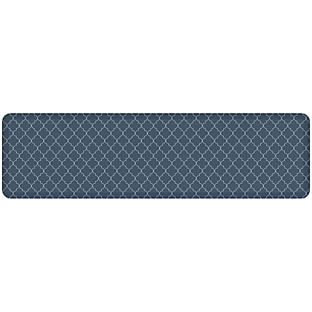 GelPro Designer Comfort Polyurethane Anti-Fatigue Floor Mat For Hard Flooring, 20" x 72", Trellis Blue