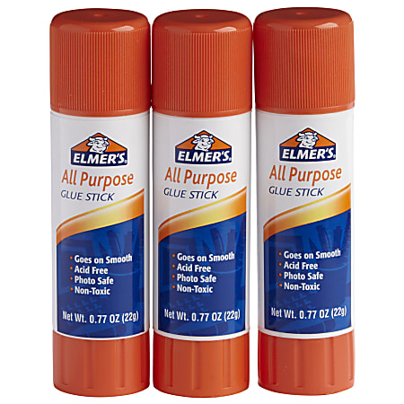 Elmers Office Strength Glue Sticks All Purpose 0.77 Oz Clear Pack Of 12 -  Office Depot