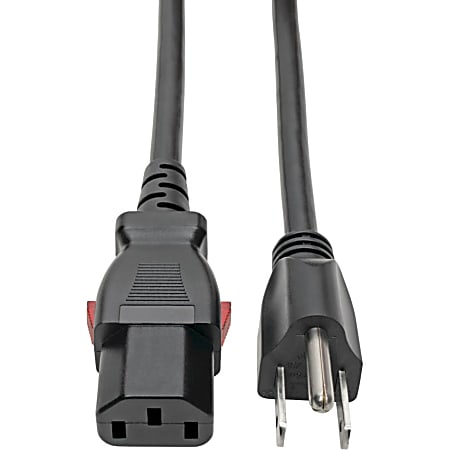 Eaton Tripp Lite Series Computer Power Cord, NEMA 5-15P to Locking C13 - 10A, 125V, 18 AWG, 3 ft. (0.91 m) - P006L03