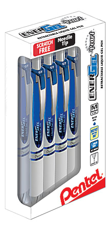 Pentel® EnerGel™ RTX Pearl Pens, Needle Point, 0.7 mm, Pearl Barrel, Blue Ink, Pack Of 12 Pens