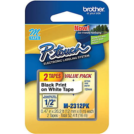 Brother® M-2312PK Label Maker Tapes, 1/2