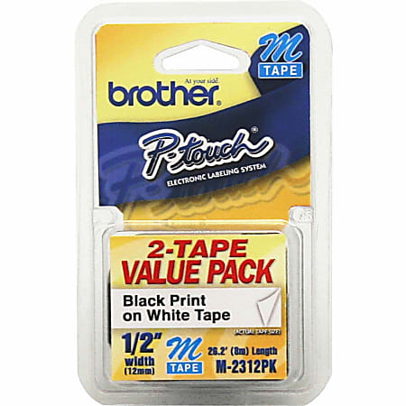 Brother M 2312PK Label Maker Tapes 12 x 26 316 White Pack Of 2 - Office  Depot