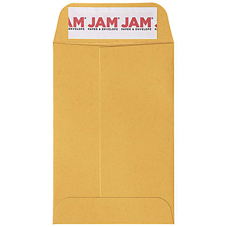 JAM Paper® Envelopes, #4 Coin, Peel & Seal, Brown, Pack Of 50 Envelopes
