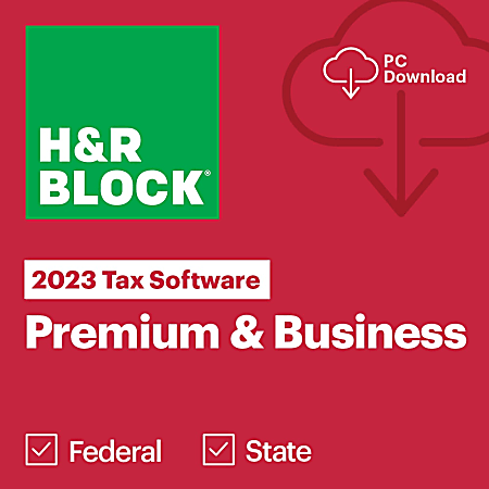 H & R Block Tax Software Premium & Business, 2023, 1-Year Subscription, Windows® Compatible, ESD