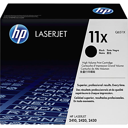 HP 11X Black High Yield Toner Cartridge, Q6511X
