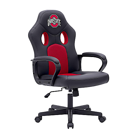 Imperial NCAA Vision Faux Leather/Mesh Computer Gaming Chair, Ohio State, Adjustable Height, Tilt, Swivel, Padded Armrests