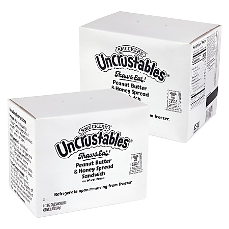 Smucker's Peanut Butter &amp; Honey Wheat Uncrustables, 2.6 Oz, Total Qty 16
