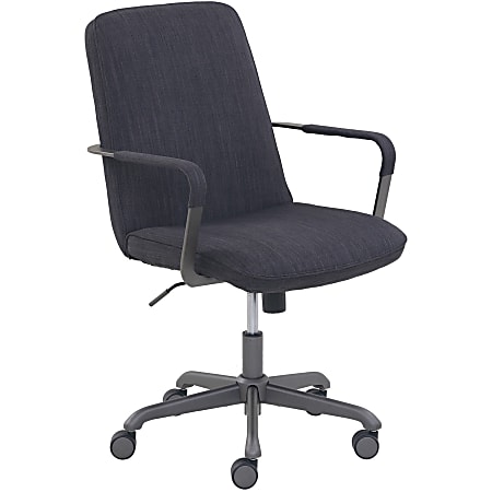 Lorell Dark Gray Multipurpose Chair - Dark Gray Fabric Seat - Dark Gray Fabric Back - 5-star Base - 1 Each