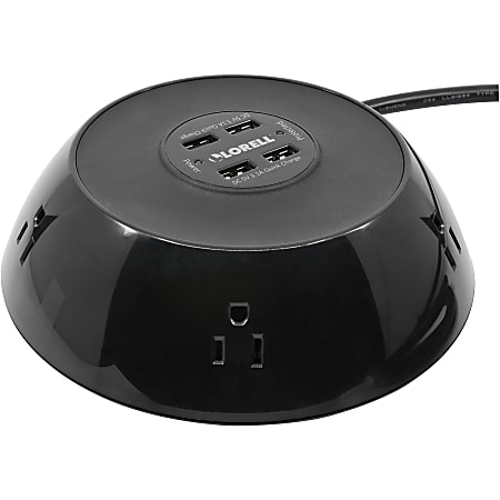 Lorell® 5-Outlet USB Power Pod, Black