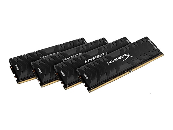 Kingston Predator Memory Black - 32GB Kit (4x8GB) - DDR4 3000MHz Intel XMP CL15 DIMM - 32 GB (4 x 8GB) - DDR4-3000/PC4-24000 DDR4 SDRAM - 3000 MHz - CL15 - 1.35 V - Non-ECC - Unbuffered - 288-pin - DIMM