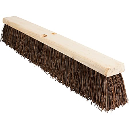 Genuine Joe 24" Push Broomhead - Brown - Lacquered Wood24" Length - 1 Each