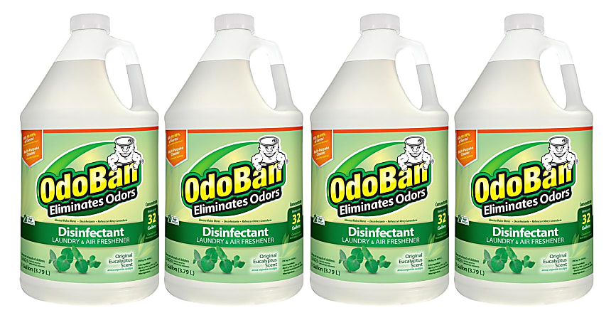 OdoBan® Odor Eliminator Disinfectant Concentrate, Original Eucalyptus Scent, 128 Oz Bottle, Case Of 4