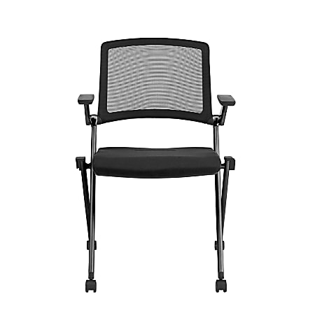 Eurostyle Reino Stacking Side Chairs, Black, Set Of 2 Chairs