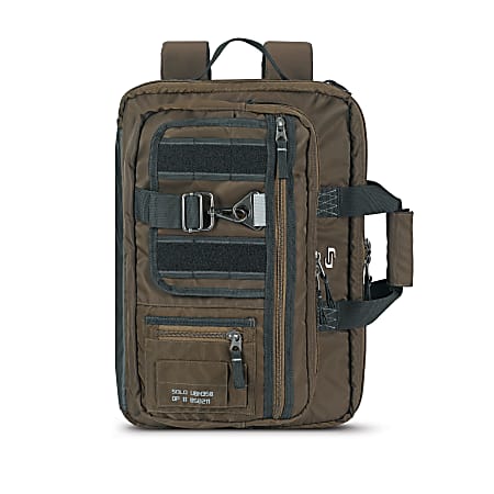 Solo Zone Hybrid Briefcase With 15.6" Laptop Pocket, 12"H x 17"W x 3"D, Khaki