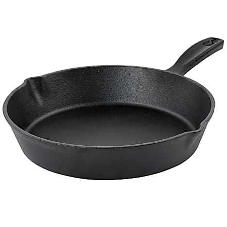 Oster Castaway Round Cast Iron Grill Pan, 10”, Black