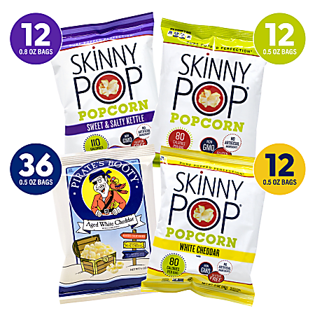 SkinnyPop Popcorn Variety Snack Pack Bags (0.5 oz., 36 ct.)