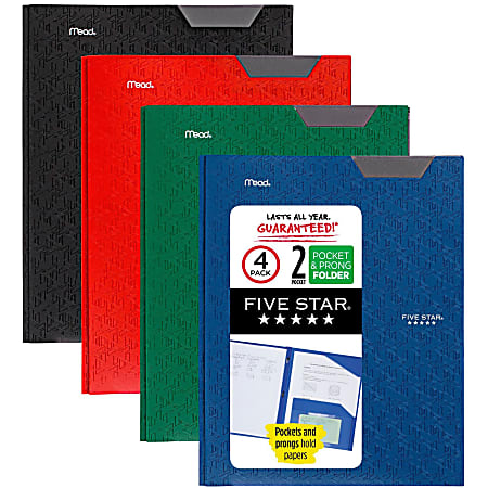 Mead® Pocket Folders, Assorted, Pack Of 4