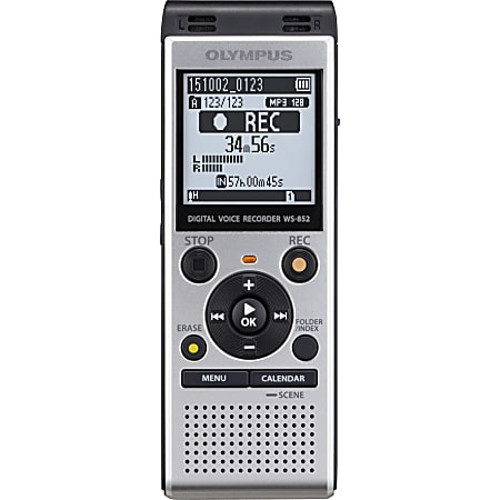 Olympus&reg; WS-852 Digital Voice Recorder, Silver