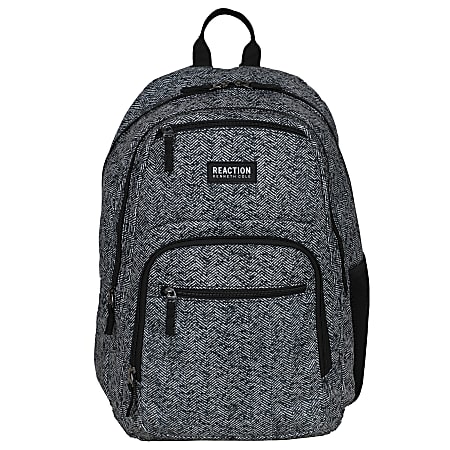 Kenneth Cole Reaction Polyester Double Gusset Computer Backpack With 15.6" Laptop Pocket, Herringbone