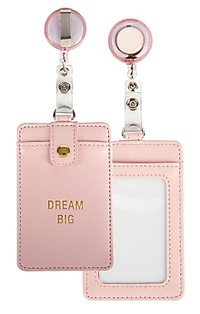 Office Depot&reg; Brand Badge Holder, 2 13/16" x 4 7/16", Pink