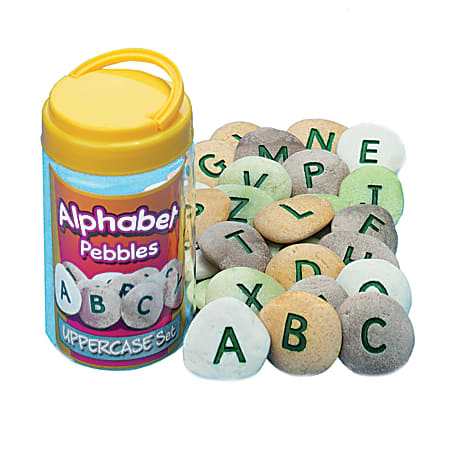 Yellow Door Uppercase Alphabet Pebbles, Set Of 26 Stones