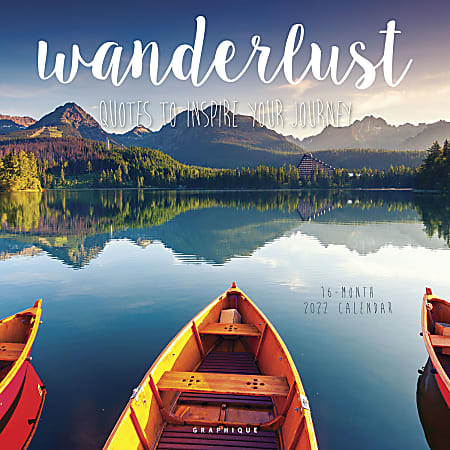 Graphique Inspirational Monthly Wall Calendar, 12" x 12", Wanderlust, January To December 2022, CY034