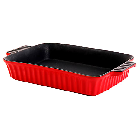 Crock Pot Denhoff Non Stick Ribbed Casserole Dish 10 Red - Office