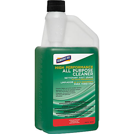 Genuine Joe High Performance All Purpose Cleaner - Concentrate Liquid - 32 fl oz (1 quart) - 1 Each - Green