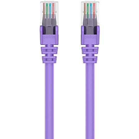 Belkin CAT6 Ethernet Patch Cable Snagless, RJ45, M/M - 15 ft Category 6 Network Cable - 24 AWG - Purple