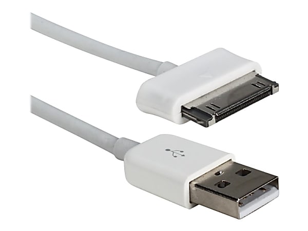 QVS - Charging / data cable - USB (M) to Samsung 30-pin Dock Connector (M) - 16.4 ft - white - for Samsung Galaxy Tab 10.1, Tab 10.1N, Tab 10.1V, Tab 2, Tab 7.0, Tab 7.7, Tab 8.9