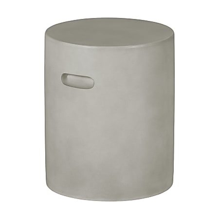 South Shore Amalfi Cylindrical Outdoor Side Table, 17-3/4”H x 10-1/2”W x 10-1/2”D, Greige