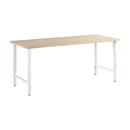 Bush Business Furniture Hustle 72"W Computer Desk With Metal Legs, Natural Elm, Standard Delivery