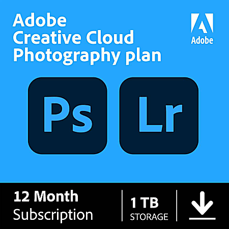 Adobe® Creative Cloud® Photography Plan w/ 1TB, 1-Year Subscription, Download